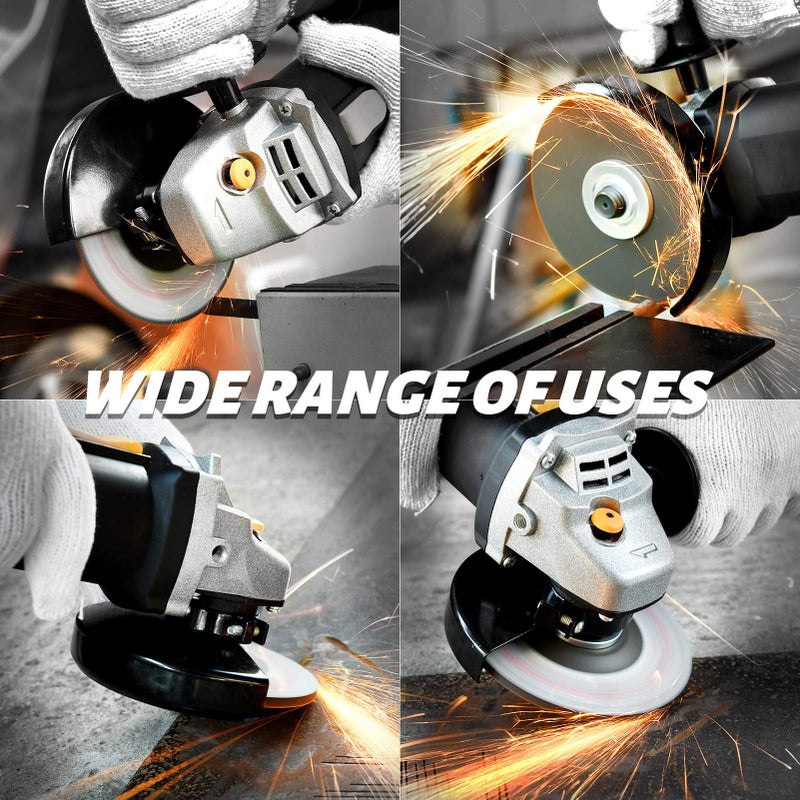 APLMAN أداة طاحونة الزاوية APLMAN، محرك بقوة 5 أمبير، 4-1/2 بوصة مع 1 عجلة طحن، 2 عجلة قطع، 2 فرشاة كربون و 1 مفتاح. - Image 4